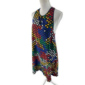 Lucie Ann II Vtg 70s Racerback Tennis Skater Knee Length Polka Dot Novelty Dress